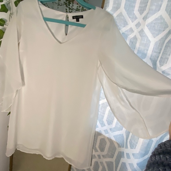 Gorgeous White Chiffon Mini Dress - Picture 3 of 7